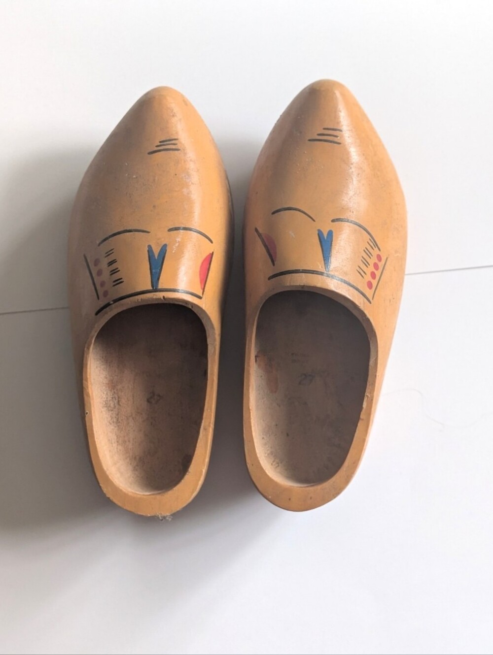 Vintage Hand-Painted Wooden Dutch Clogs / Klompen - Women's Size 10 (27 cm)